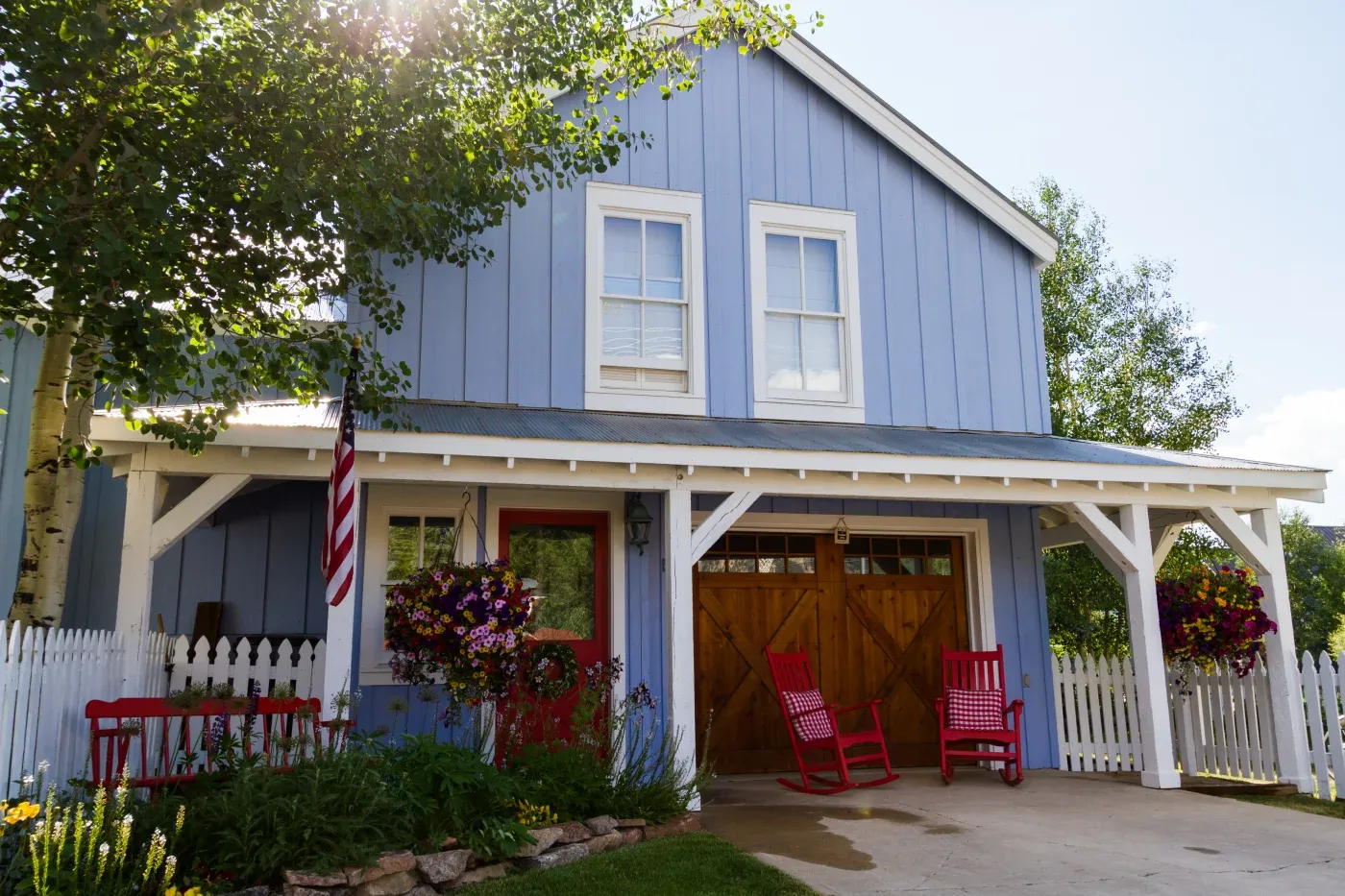 A North Atlanta home with bright white James Hardie siding.