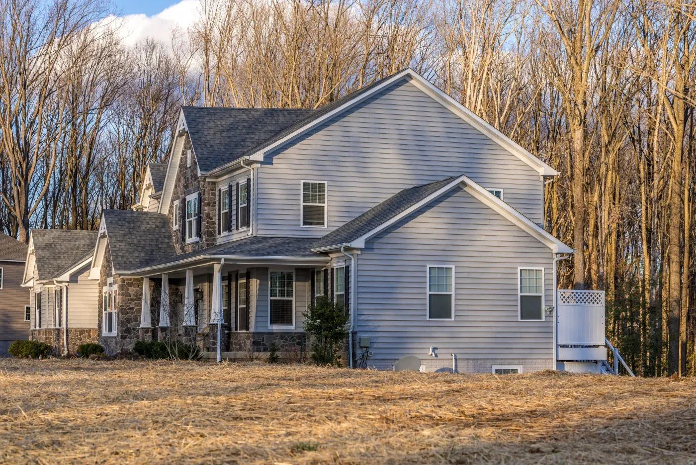 A view of a clean, complete, and updated house exterior