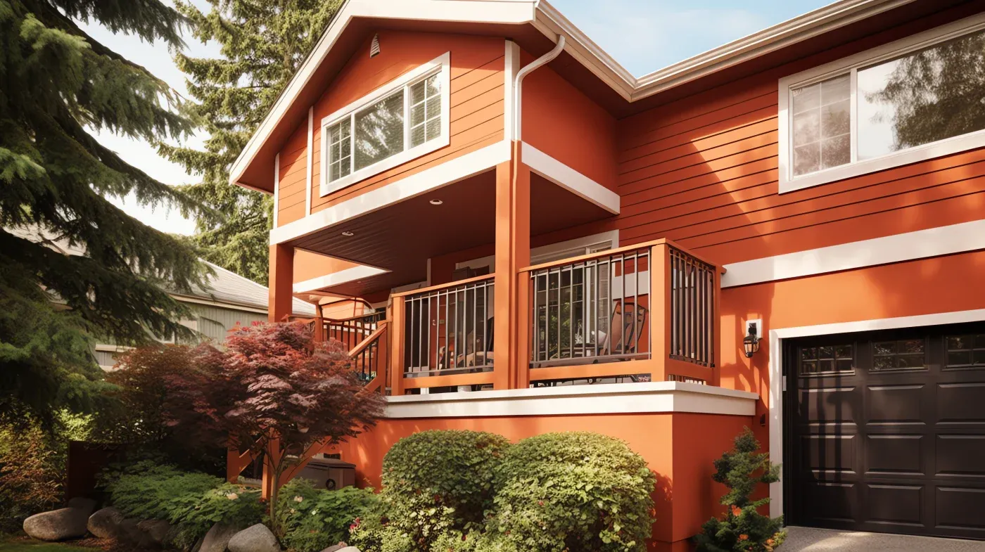 Eye-catching, red siding installed in Buckhead, GA