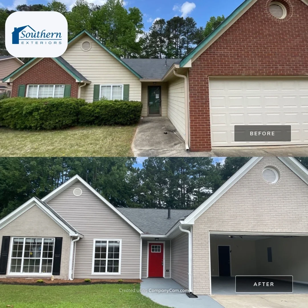 The Southern Exteriors remodeling process underway on a Southeast home