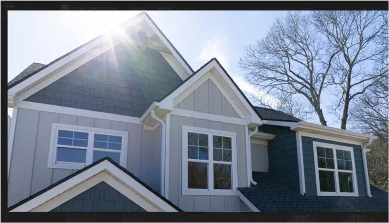 New gray and white James Hardie siding installed on a Chattanooga, TN home by Southern Exteriors.
