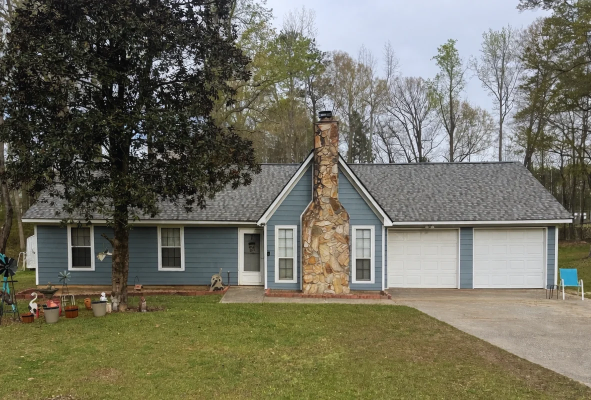 The front view of the home chosen for our giveaway with finished installation of James Hardie siding.